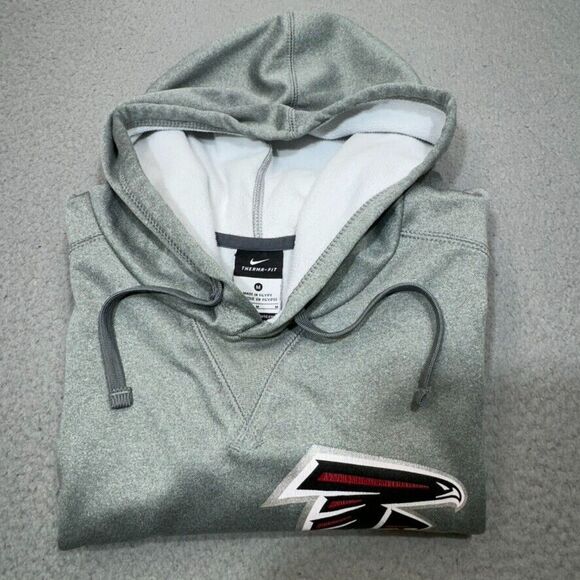 Atlanta Falcons Hoodie Men Medium Gray Nike Super Bowl LI 2017 Sweatshirt NFL - Picture 2 of 14